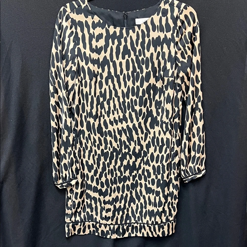 LOFT Black and Tan Patterned Sheath Dress - Picture 4 of 16